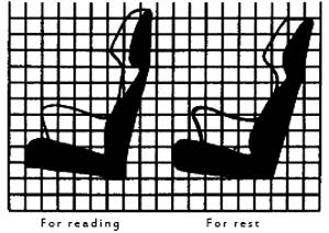The outline of a comfortable resting and reading chair